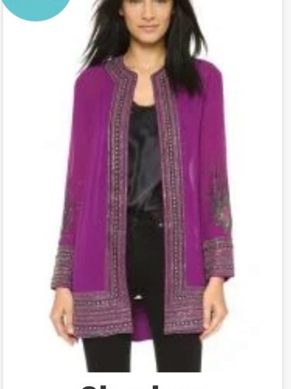 NWT Haute Hippe Embellished Feather Cloak JACKET BLAZER $795 Sz Large